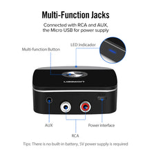 Load image into Gallery viewer, Bluetooth RCA Receiver 5.0 APT-X 3.5mm Jack Aux Wireless Adapter