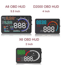 Load image into Gallery viewer, OBD2 HUD Car Head Up Display 5.5&quot;