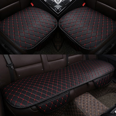 Universal Leather Car Seat Cover Cushion Front Rear Backseat Seat Cover Auto Chair Seat Protector Mat Pad Interior Accessories